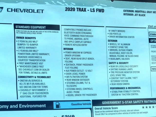 New 2020 Chevrolet Trax Ls